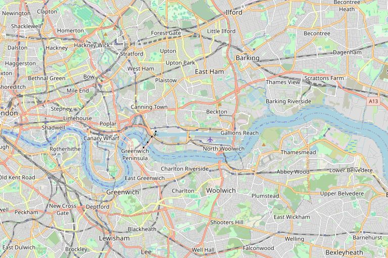 Map of Barking and the surrounding area