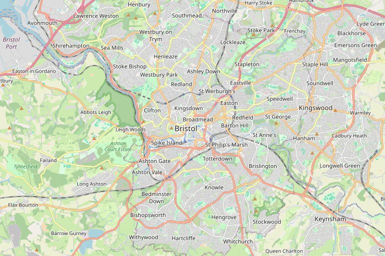 Map of Bristol and the surrounding area