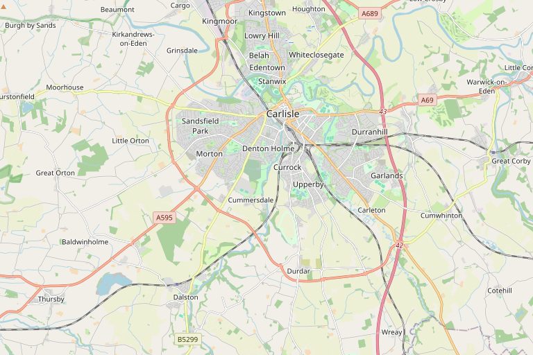 Map of Carlisle and the surrounding area