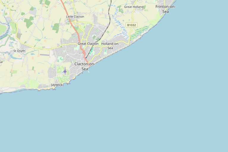 Map of Clacton-on-Sea and the surrounding area