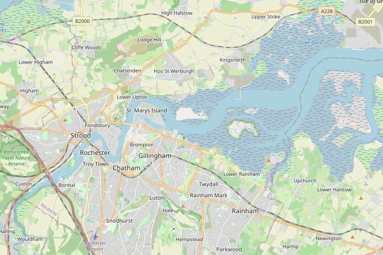 Map of Gillingham and the surrounding area
