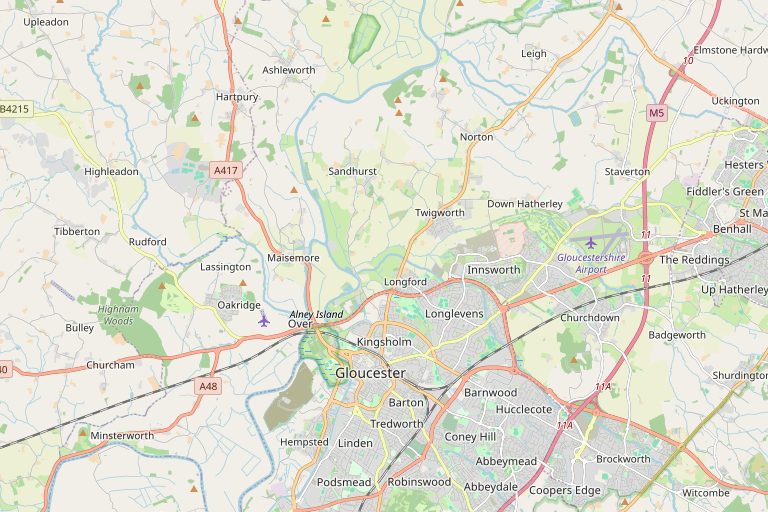 Map of Gloucester and the surrounding area
