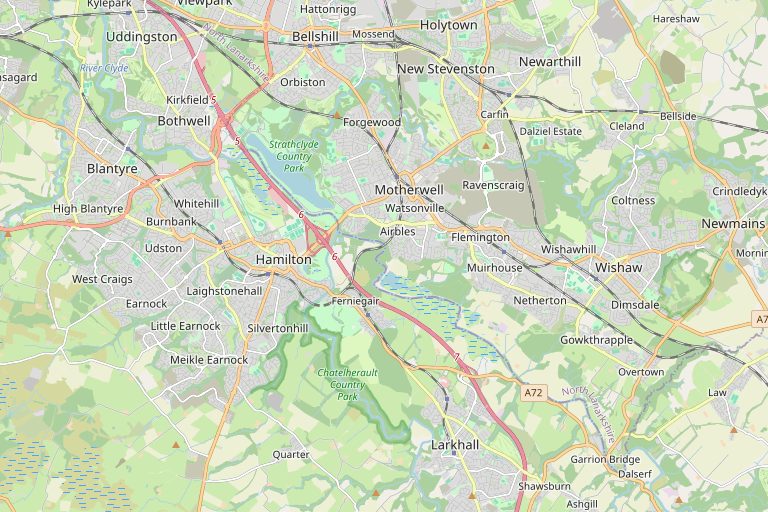 Map of Hamilton and the surrounding area