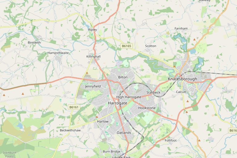 Map of Harrogate and the surrounding area