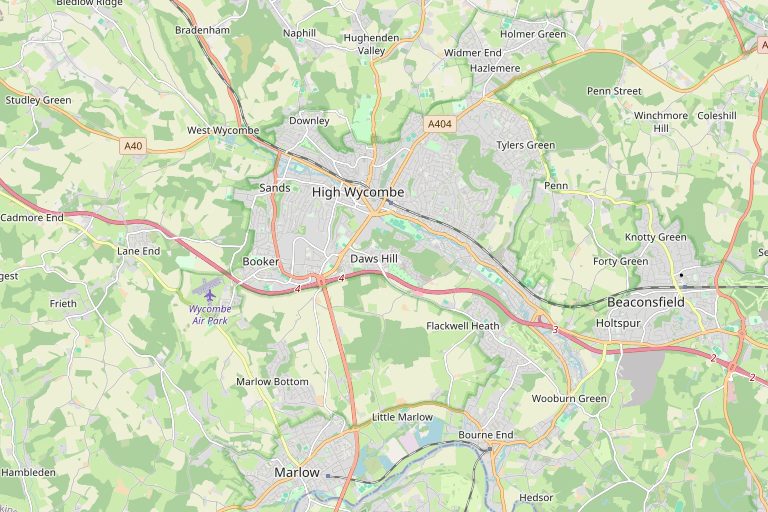 Map of High Wycombe and the surrounding area