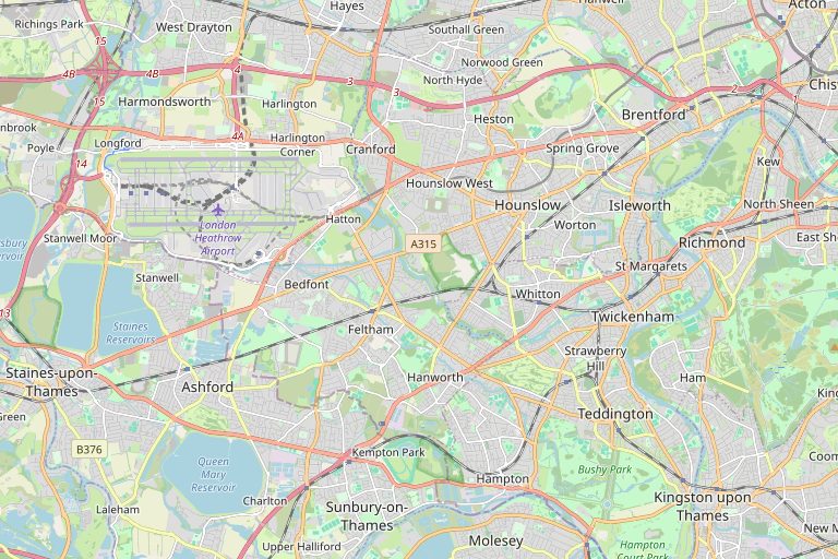 Map of Hounslow and the surrounding area