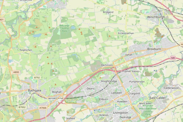 Map of Livingston and the surrounding area