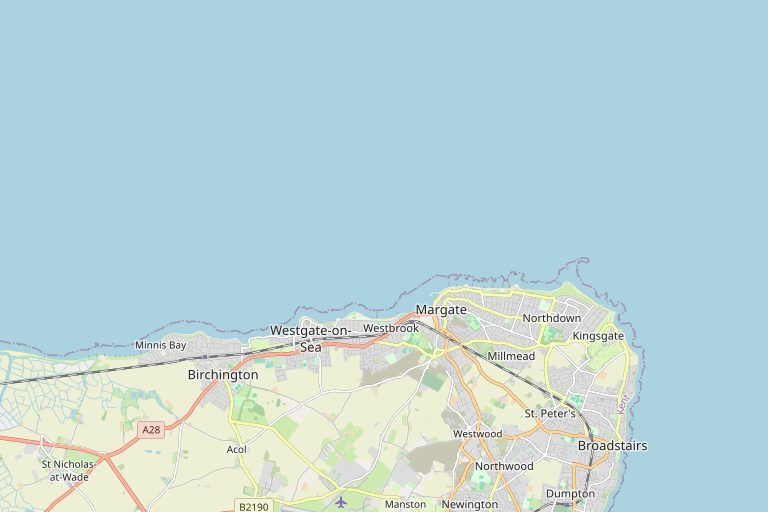 Map of Margate and the surrounding area