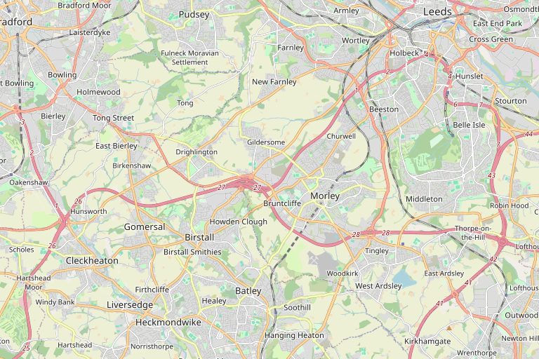 Map of Morley and the surrounding area
