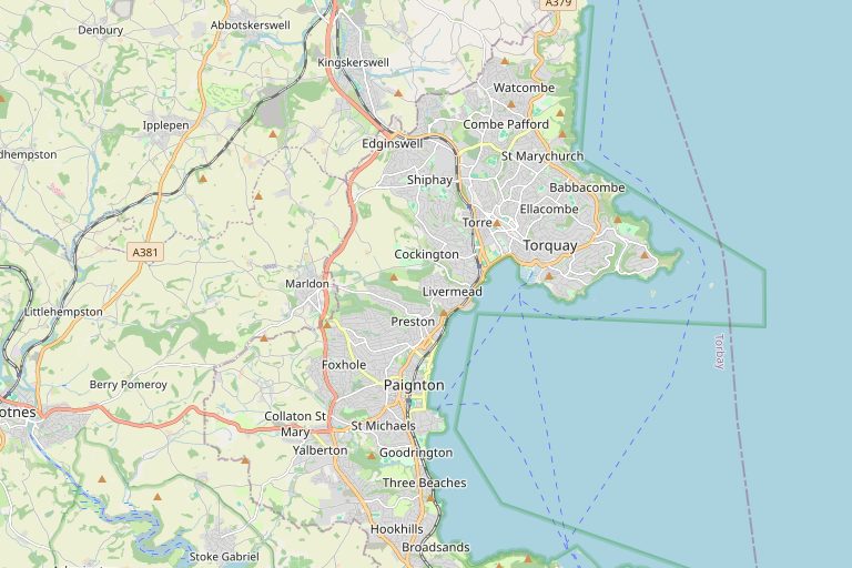 Map of Paignton and the surrounding area