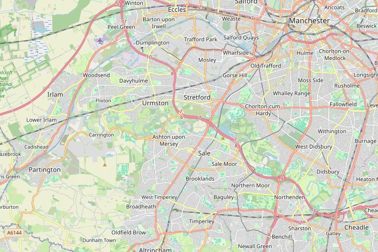 Map of Sale and the surrounding area