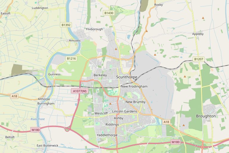 Map of Scunthorpe and the surrounding area