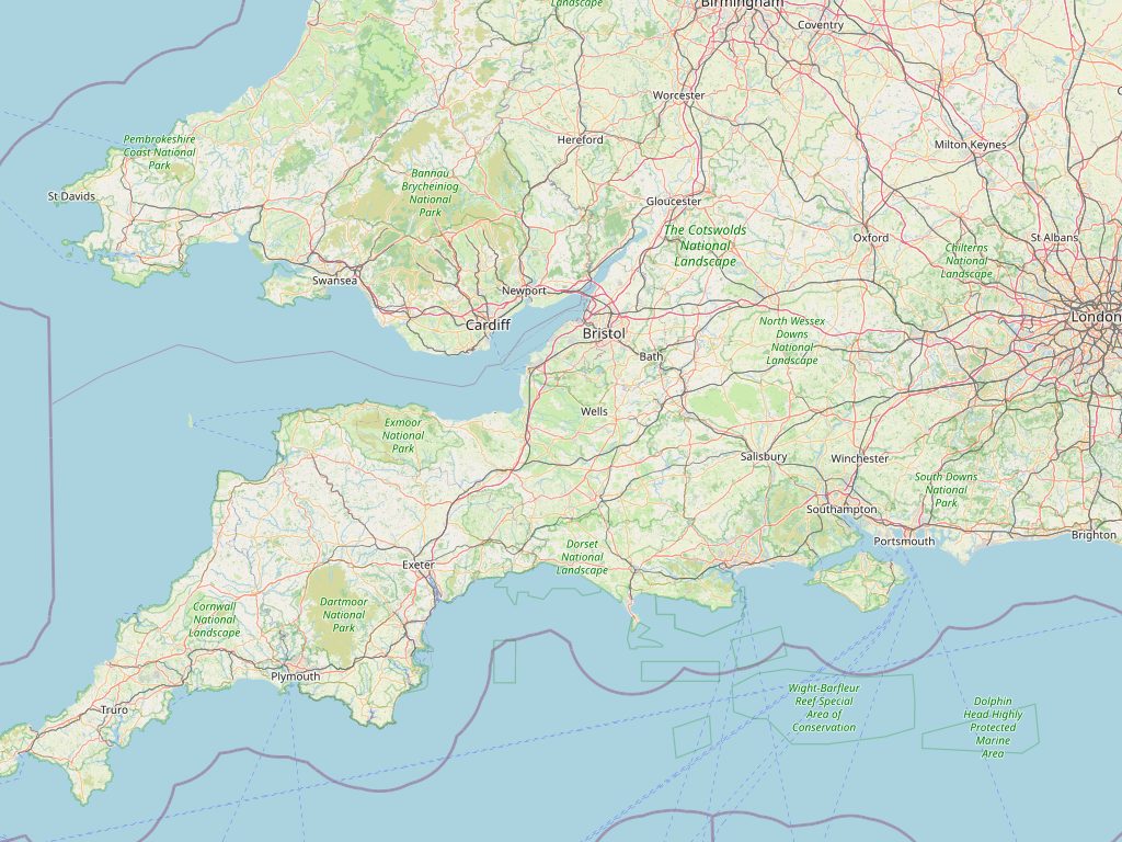 Map of South West showing the towns we cover
