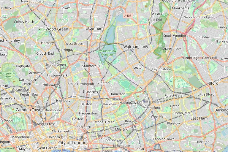 Map of Walthamstow and the surrounding area