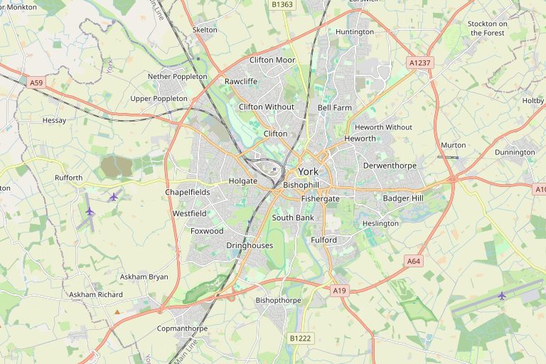 Map of York and the surrounding area