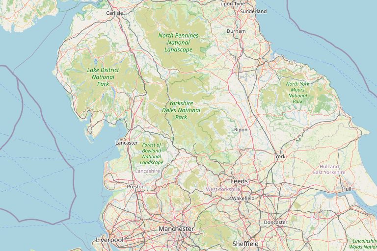 Map of Yorkshire showing the towns we cover